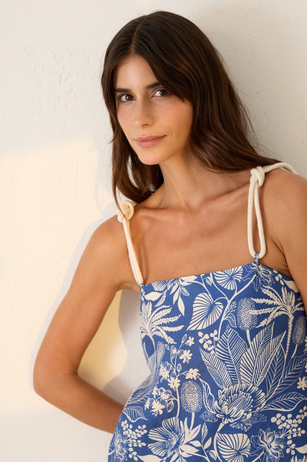 Askılı Keten Elbise