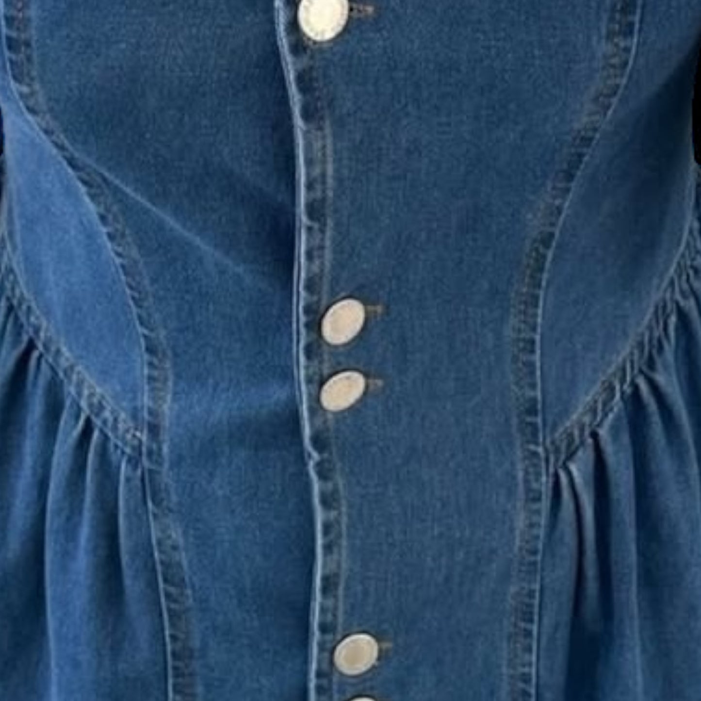 Denim Askılı Midi Elbise