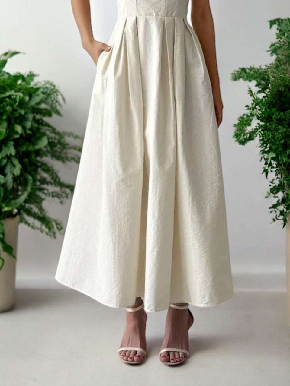 Straplez Midi Elbise
