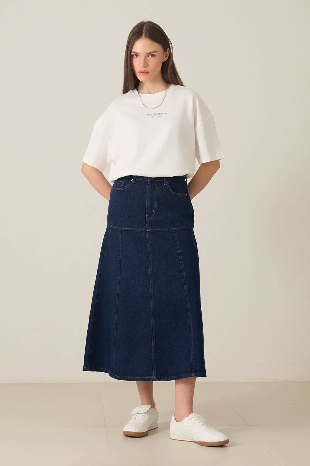 Denim Midi Etek