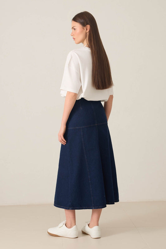 Denim Midi Etek