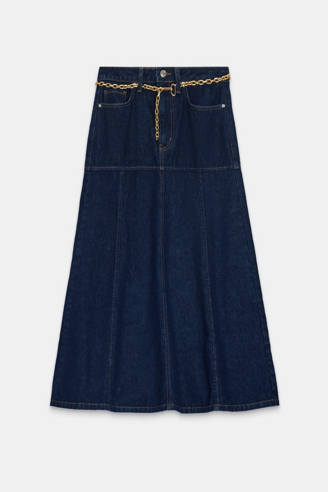 Denim Midi Etek