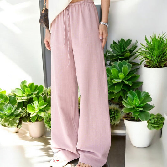 %100 Keten Pantolon