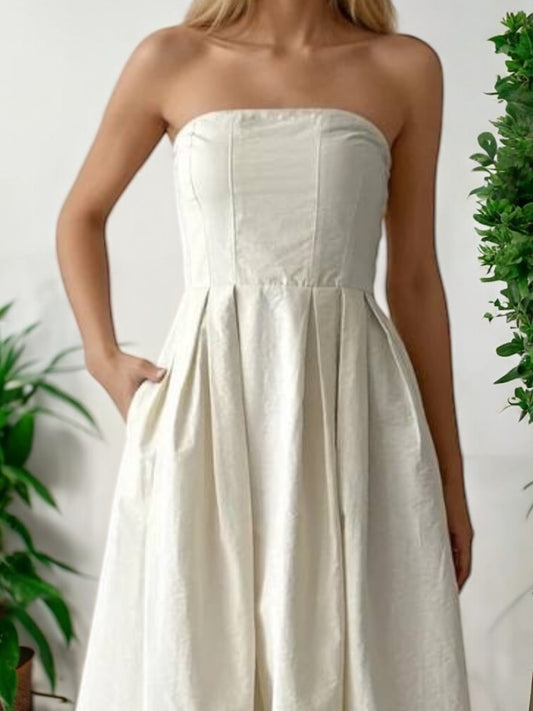 Straplez Midi Elbise